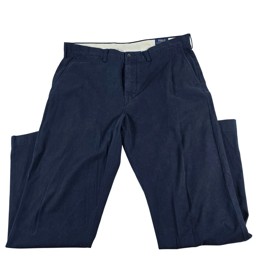 Polo‎ Ralph Lauren Mens 38x32 Navy Blue Classic Fit Cotton Twill Chino Pants